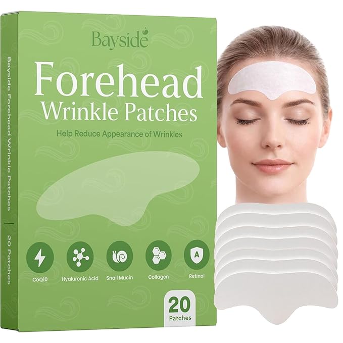 Forehead Wrinkle Patches | 20 Reusable Anti-Aging Pads with Retinol Collagen CoQ10 Hyaluronic Acid & Snail Mucin | Smooth Fine Lines, Deep Wrinkles, Hydrating Overnight Treatment for All Skin Types
