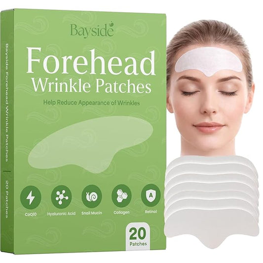 Forehead Wrinkle Patches | 20 Reusable Anti-Aging Pads with Retinol Collagen CoQ10 Hyaluronic Acid & Snail Mucin | Smooth Fine Lines, Deep Wrinkles, Hydrating Overnight Treatment for All Skin Types