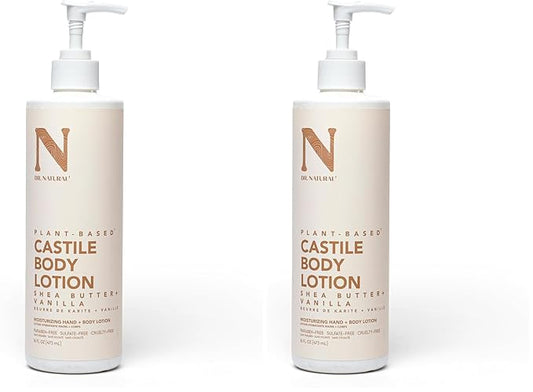 Dr. Natural Castile Body Lotion, Shea Butter, 16 oz - Plant-Based - Paraben-Free, Sulfate-Free, Cruelty-Free - Made with Organic Shea Butter - Non-Greasy - Body Lotion for Dry Skin (Pack of 2)