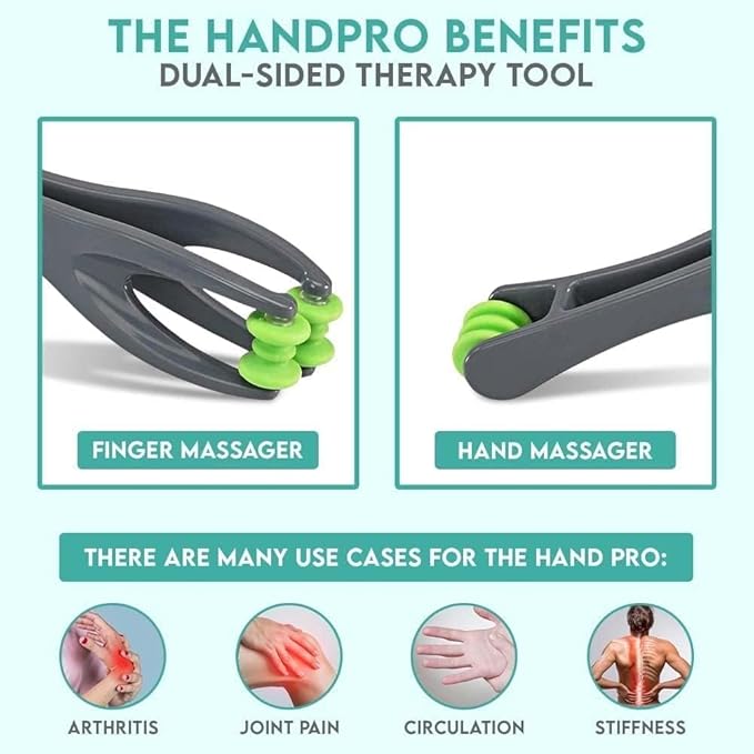 Dual Finger Massager - 2 Pack - Hand Massage Roller for Fingers, Knuckles, Palm, Wrist - Manual Trigger Point Therapy Tool for Cramps, Arthritis, Carpal Tunnel, Sore Muscles, Pain Relief - by Cozlow