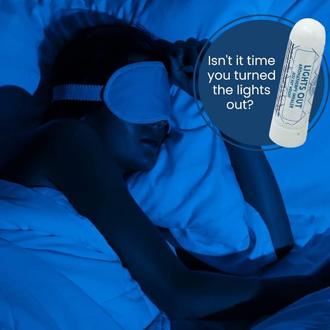 LIGHTS OUT Aromatherapy Nasal Inhaler 2PK | Relaxation and Sleep Support Essential Oil Blend w/Lavender and Neroli | Natural Undiluted Essential Oils | Gift Basket Idea | Valentine Gift