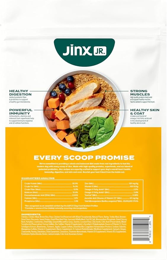 Jinx Puppy Dry Dog Food - 2 Pack, 4lb | Premium Puppies Food with Real Chicken + DHA, Protein & Calcium for Brain Health - Probiotics for Digestive Support