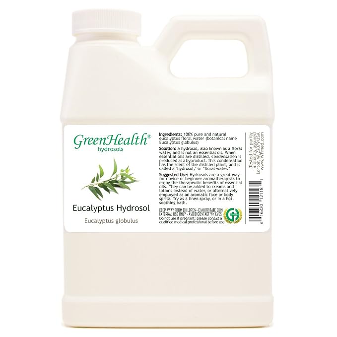 Eucalyptus Hydrosol (Floral Water) - 16 fl oz Plastic Jug w/Cap - 100% Pure (NOT Oil)