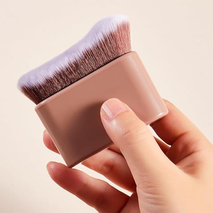 COSHINE Big Self Tanning Blend Brush, Professional Self Tanner, Kabuki, Powder, Foundation, Blusher, Shadow, Bronzer, Face and Body Brush (BROWN)