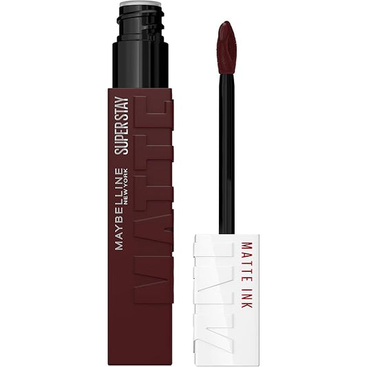 Maybelline Super Stay Matte Ink Liquid Lipstick Makeup, Long Lasting High Impact Color, Up to 16H Wear, Voyager, Deep Red, 1 Count, Packaging May Vary
