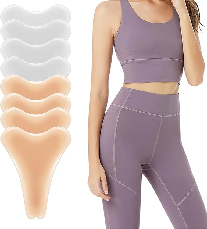 Pacify 8 Pack Silicone Clothing Liners - Reusable Y-Shape Seamless Concealer Pads for Women's Activewear & Swimwear