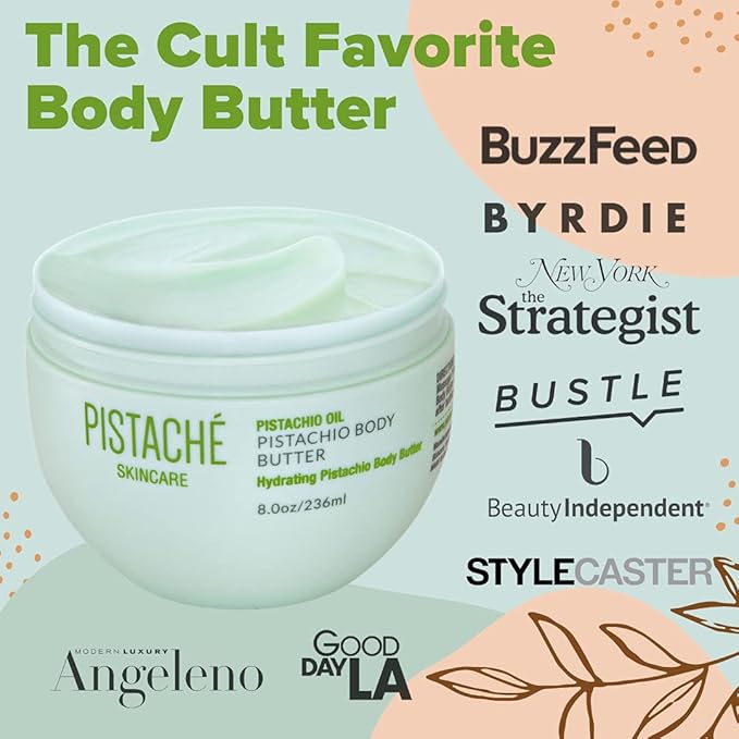 Pistaché Skincare Pistachio Dream Duo Set | Whipped Body Butter & Biscotti Perfume | Sweet Nutty Signature Scent Skincare & Fragrance Gift