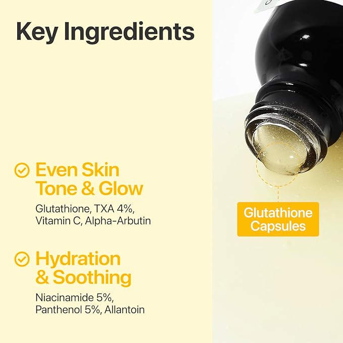 numbuzin No.5 Vitamin Concentrated Serum, Dark Spot Care, Glutathione & Vitamin Serum, Korean Skincare, Tranexamic Acid 4%, Niacinamide 5%, for a Radiant-Looking Glow 1.01 fl oz