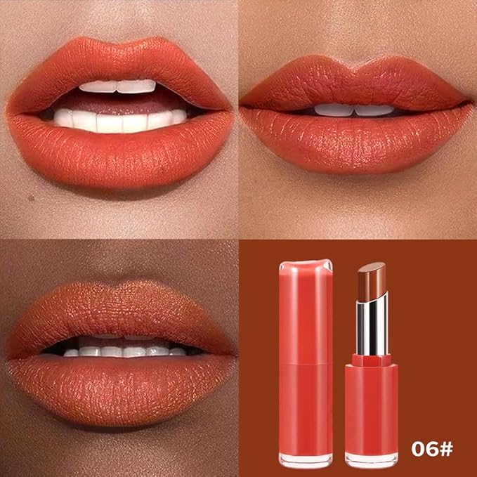 Matte Creamy Lipstick for Women, Long Lasting Waterproof Velvet Lipstick, Lip Stick Crayon Buildable Blendable Creamy Color, Moisturizing Longwear Lip Makeup 06#