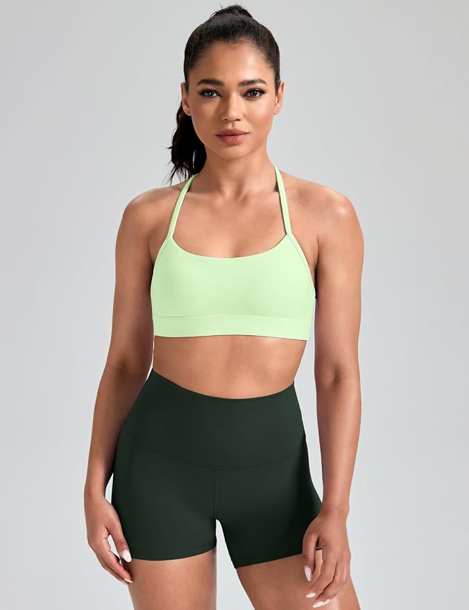 HeyNuts to Freest Womens Y Back Sports Bra, Spaghetti Strap Racerback Low Impact Workout Yoga Tops Padded A-C Cups *Updated