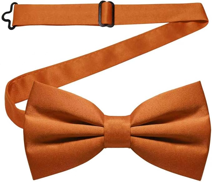 JEMYGINS Solid Color Pre-tied Bow Tie Adjustable Bowtie for Men