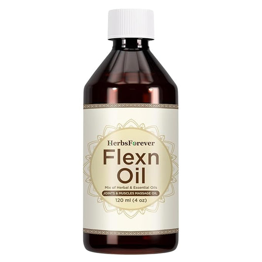 Herbsforever Flexn Oil - Pain Oil for Body, Joint, Musels Massage| Vitex negundo, Boswellia, Cinnamom, Pine, Eucalyptus, Comphor, Capsicum & Ayurvedic Herbal & Essential Oil | 7.1 fl oz, 210 ml