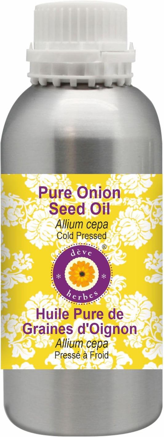 Deve Herbes Pure Onion Seed Oil (Allium cepa) Cold Pressed for 1250ml (42 oz)