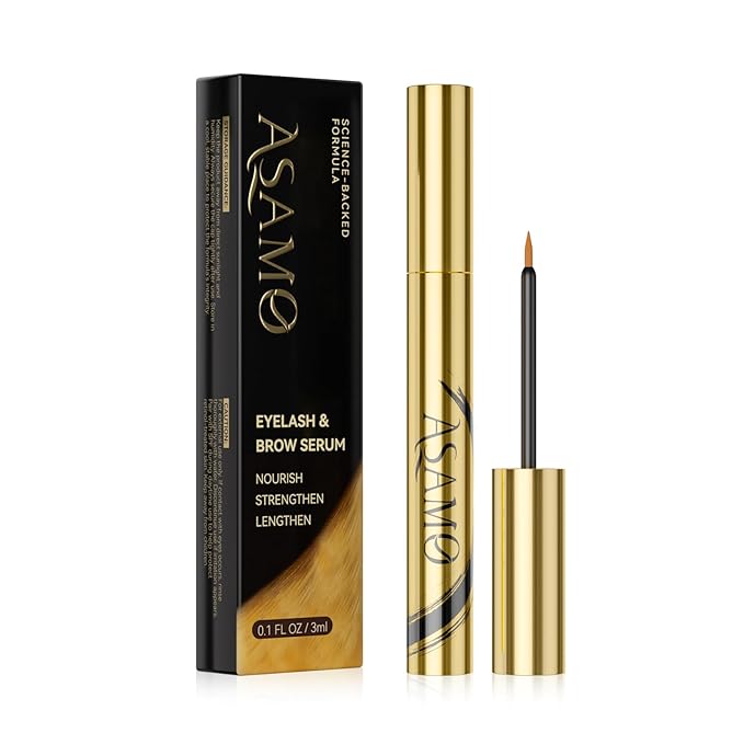 Eyelash & Eyebrow Growth Serum-2-in-1 Lash & Brow Enhancer for Longer, Thicker, Fuller Looking Lashes - Advanced Peptide Formula, Vegan & Cruelty-Free, Safe for Sensitive Eyes - 3ml (Carbon Gold)