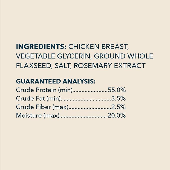 Amazon Brand – Wag Chewy Whole Muscle American Jerky Dog Treats – Chicken & Flaxseed (1 lb), Grain Free