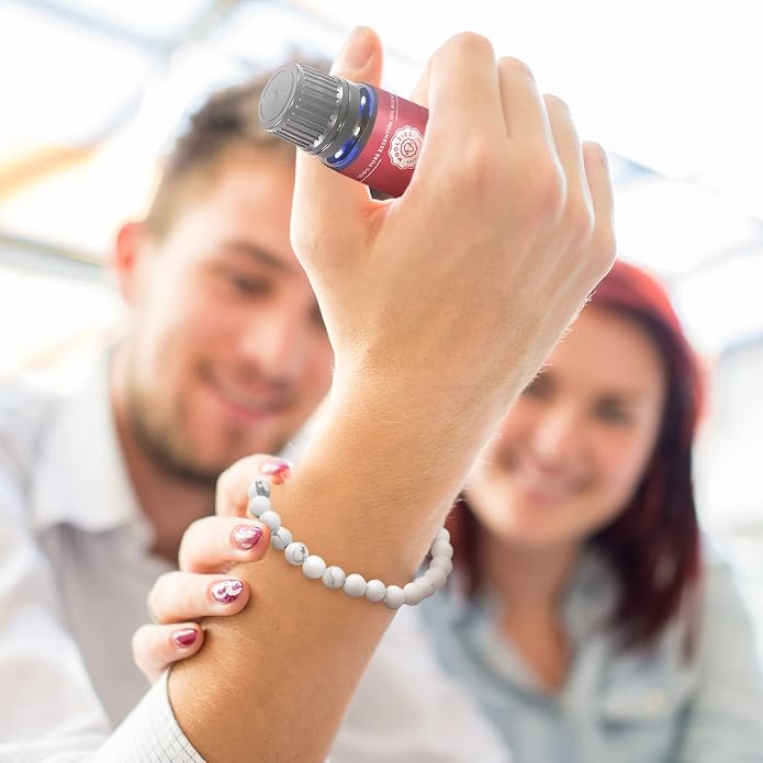Woolzies Lava Rock Aromatherapy Diffuser Bracelet | Incl Lava Stone Bead bracelet + Lavender & Joy Essential Oils 10 ML