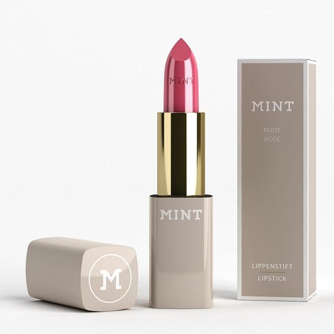 MINT Lipstick in NUDE ROSÉ - Optical Teeth Whitening Lipstick with Blue Pigments - Immediate Bright Smile Effect - Fuller Lips Effect with Hyaluronic Acid and Oléoactif Complex - By Dr. Mintcheva