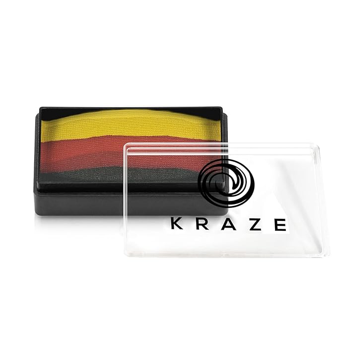 Kraze FX Dome Stroke - Royal Blood (25 gm), Professional 1-Stroke Split Cake, Hypoallergenic, Non-Toxic, Water Activated Face & Body Painting Makeup Supplies for Halloween, Kid Safe, Adults