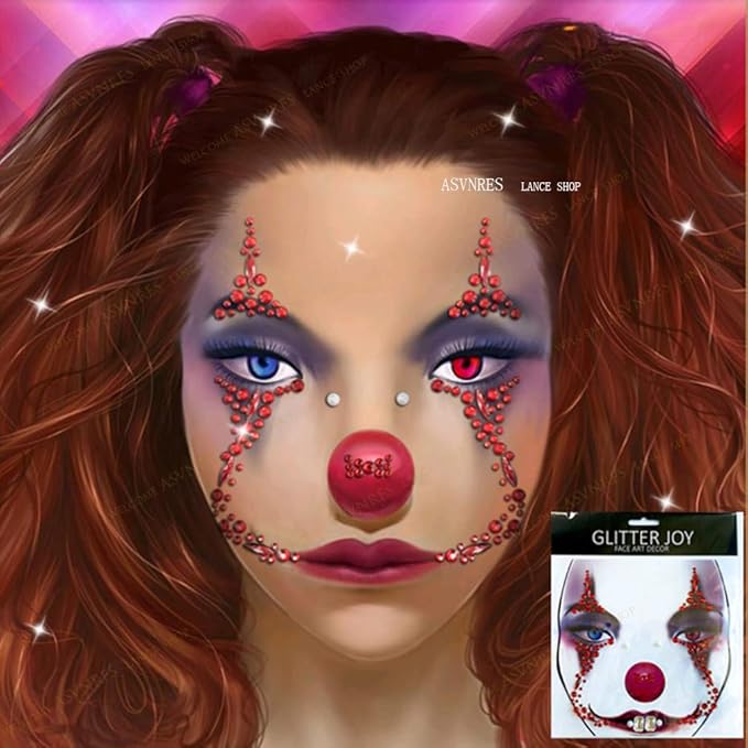 4 Pieces Face Gems Jewels Tattoos for Halloween, Day of the Dead Face Temporary Skull Tattoos Rhinestone Crystal Stones Body Gems Makeup Stickers for Halloween Festival Rave Party Outfit
