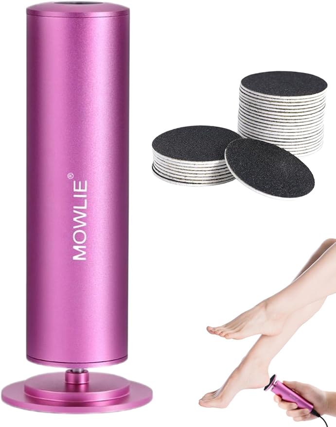 Electric Foot Callus Remover for Feet - Heavy Duty Pedicure Tool w/ 60 Grinding Discs Dead Skin Remover (Pink)