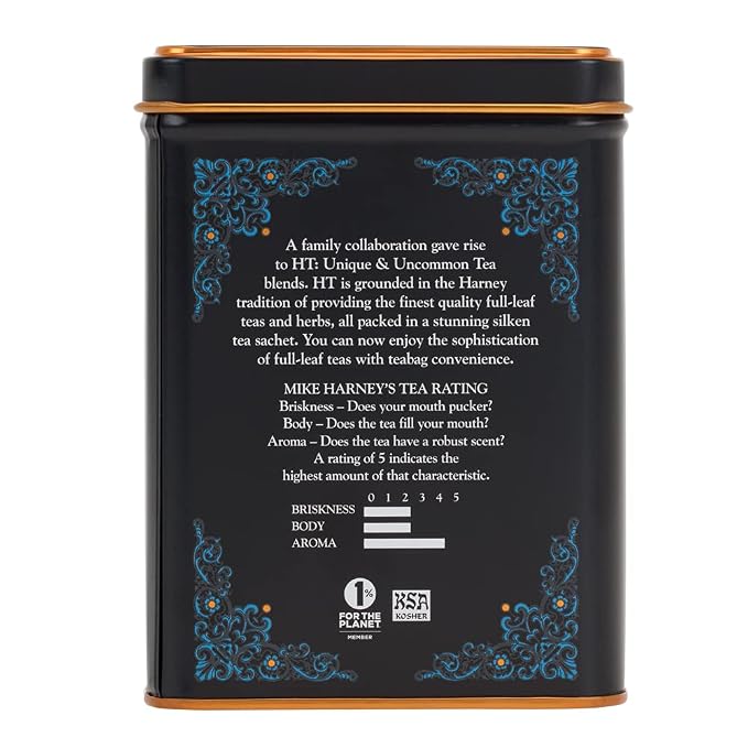 Harney & Sons Black Cask Bourbon Tea, 20 Sachets of Smoky Lapsang Black Tea with Light Caramel Flavors