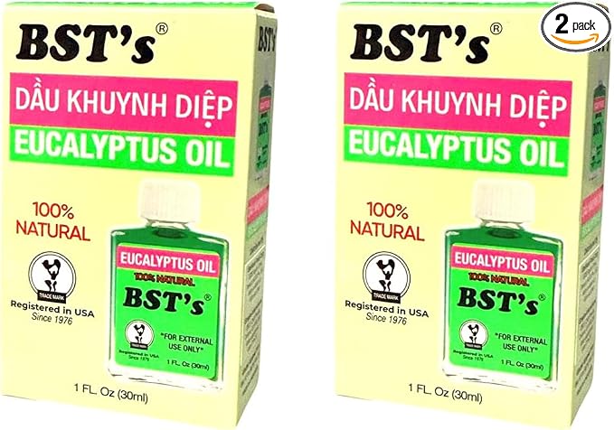 2 Packs - Eucalyptus Essential Oil - Dau Khuynh Diep - 30mL per Bottle with 2 Bottles per Order - Product of USA
