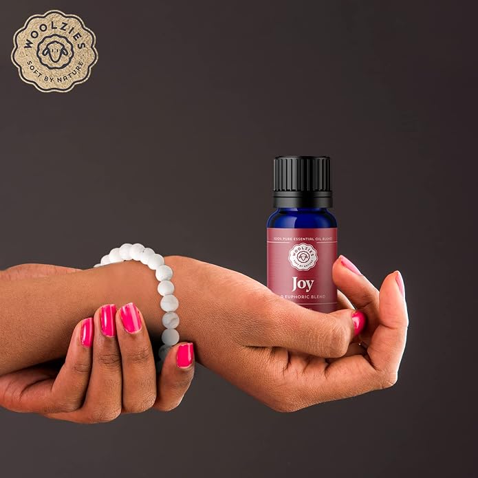 Woolzies Lava Rock Aromatherapy Diffuser Bracelet | Incl Lava Stone Bead bracelet + Lavender & Joy Essential Oils 10 ML