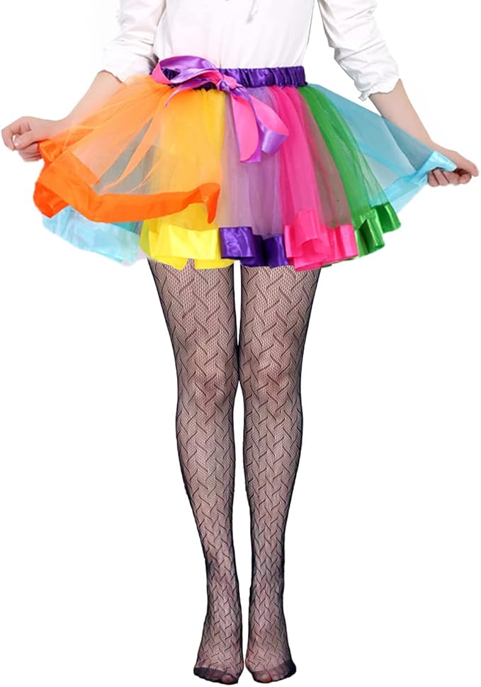 Girls Fishnet Stockings for Princess Dress High Waist Mesh Tights Cute Pattern Knit Socks
