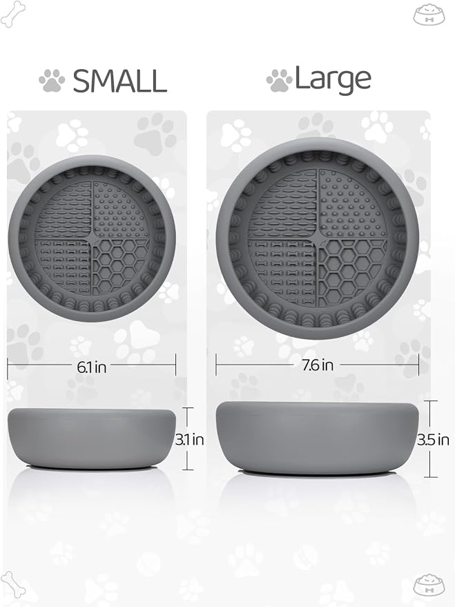 Dog Lick Bowl with Brush and Scraper, Anxiety Relief Lick Mat for Dogs, Non-Slip Freeze Licking Bowl Enrichment Puzzle Feeder for Distraction, BPA Free Silicone, Dishwasher Safe