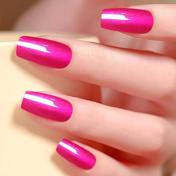 Major Dijit Quick Air Dry Nail Polish Glitter Crimson Regular Nail Polish Non UV Gel Hema 0.34 fl oz.