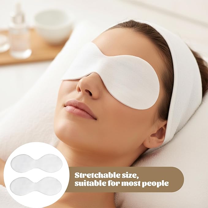 Styquenzer 100 Pcs Disposable Eye Mask, Non Woven Eye Care Covers Diy Clear Masks Paper Eyes Mask Spa Eyes Pads Sheet Nose Face Pads for Skincare Spa Wrap Retention Home Beauty Wet Compress