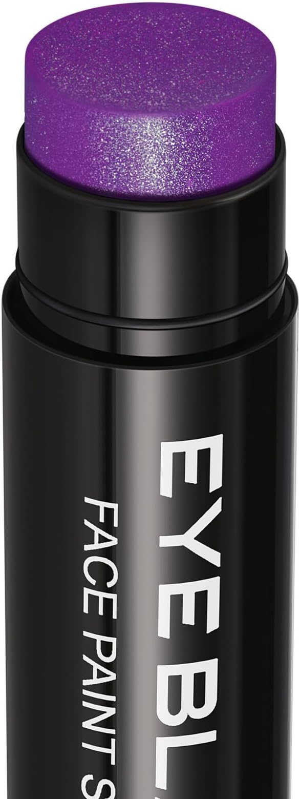 CCbeauty Purple Glitter Eye Black Stick for Baseball Football Softball Lacrosse Sport Accessories, Anti-Glare Eyeblack, Waterproof Face Paint, Last All Game, Smooth Application, High Pigmented Color