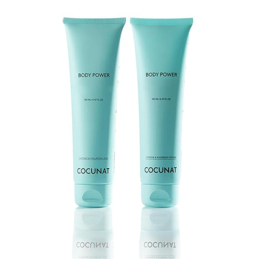 COCUNAT - Body Power - Anti Cellulite Cream - Body Firming Cream - Cellulite Remover - Toned Skin - With Caffeine and Hyaluronic Acid - 150 ml + 125 ml