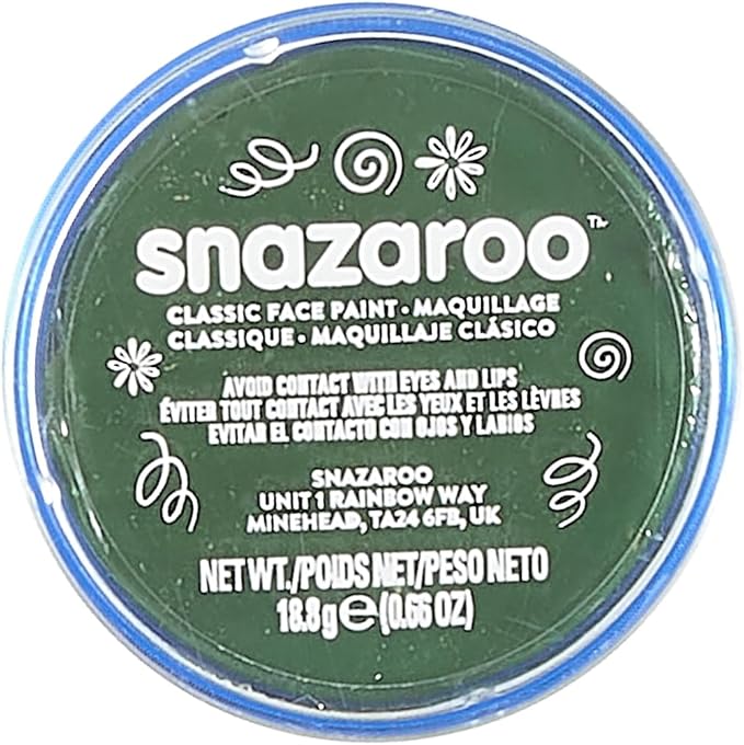 Snazaroo Classic Face and Body Paint, 18.8g (0.66-oz) Pot, Grass Green
