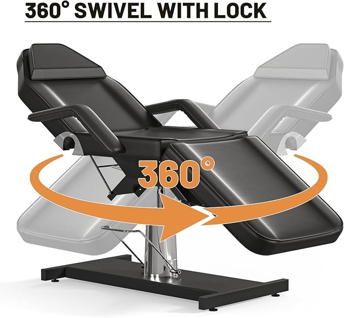 Hydraulic Tattoo Chair for Client with Stool Facial Chairs for Esthetician Bed Adjustable Facial Bed Spa Chair Massage Table