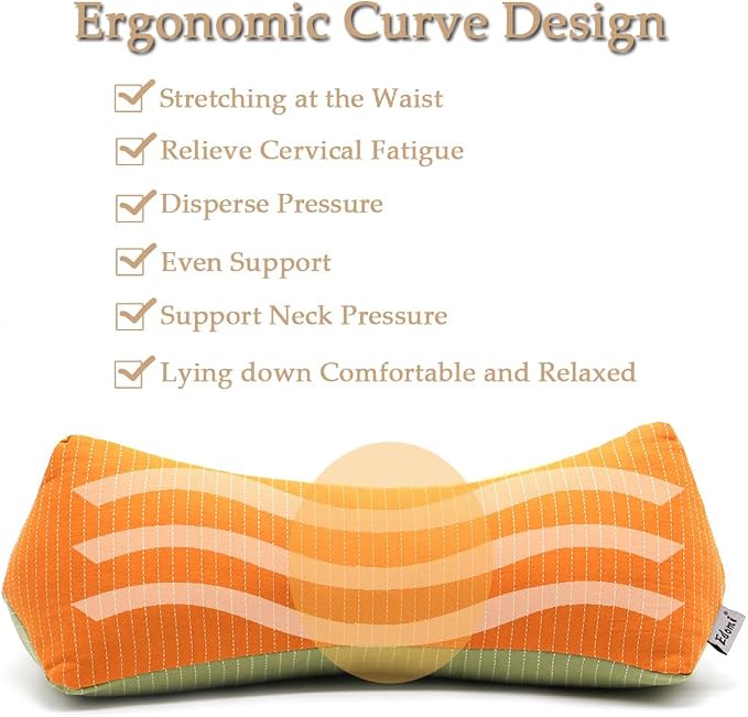 Buckwheat Cervical Neck Roll Pillow, Adjustable Firm Support for Neck Pain Relief, 15.7x6 Inch Buckwheat Hull Pillow for Back Side Sleepers