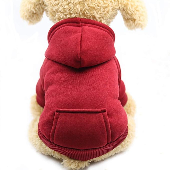 Soft Dog Hoodies for Small Dogs, Warm Fleece Puppy Clothes with Pocket | Jecikelon cold weather coat, cute puppy costume, breathable sweatshirt for dogs girl & boy, machine washable, easy on & off