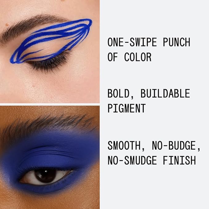 about-face Matte Fluid Eye Paint No Queens Blues– High-Pigment Liquid Eyeshadow, Long-Lasting, No-Budge Matte Finish, Vegan & Cruelty-Free (Primary Blue)