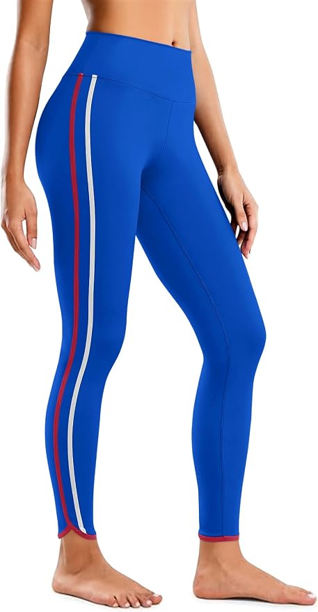 Aoysky Womens Buttery Soft Workout Leggings 25" Side Stripes High Waisted Full Length Yoga Leggings