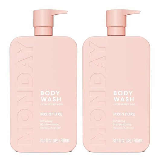 MONDAY HAIRCARE MOISTURE Body Wash with Hyaluronic Acid, Shea Butter, Coconut Oil & Grapefruit Extract for Normal to Dry Skin 900 mL (Dual Pack)