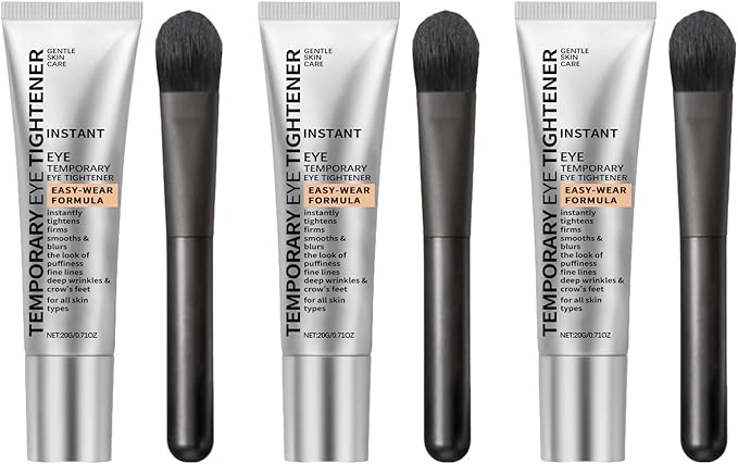 Instant Eye Temporary Tightener, Easy-Wear Formula, Reduces Fine Lines, Dark Circles, Crow's Feet and Puffiness, 20g/0.71oz with Application Brush