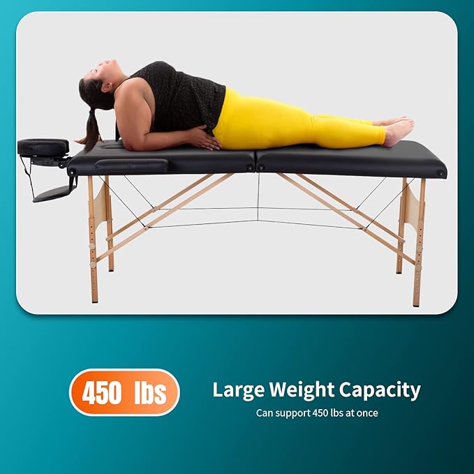 BestMassage Massage Bed Portable Massage Table 28 inch Wide Lash Bed Height Adjustable 2 Folding Spa Table with Non-Woven Bag for Spa Footmassage Facial CareSpa Tattoo