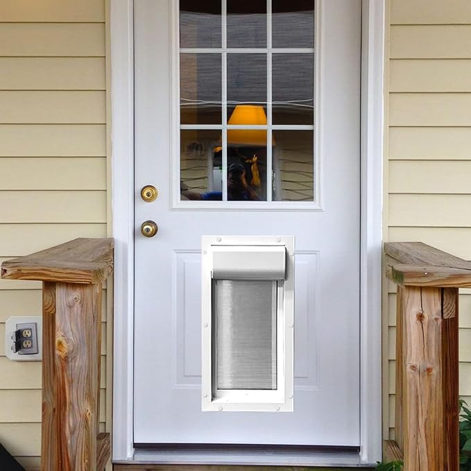 Power Pet Roll Up - Dependable Smart Dog Door, Automatic Pet Collar Operation with or Without App-High Security, Safe, Air Tight and Weatherproof, Space Saving Modern Design (Door Mount, Medium)