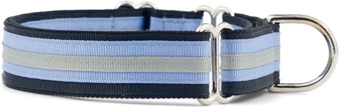 If It Barks 1" Martingale Collar for Dogs, Adjustable Nylon, USA Made, Large, Black Ice