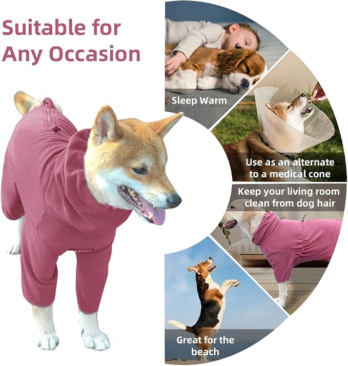 Dog Pajamas for Large Dogs,Extra Large Stretch, Suitable for Adult, Medium-Sized Dogs, Large Pet Jumpsuit Four-Legged Dog Clothes, Pet Clothing. (Red Color, 3XL)