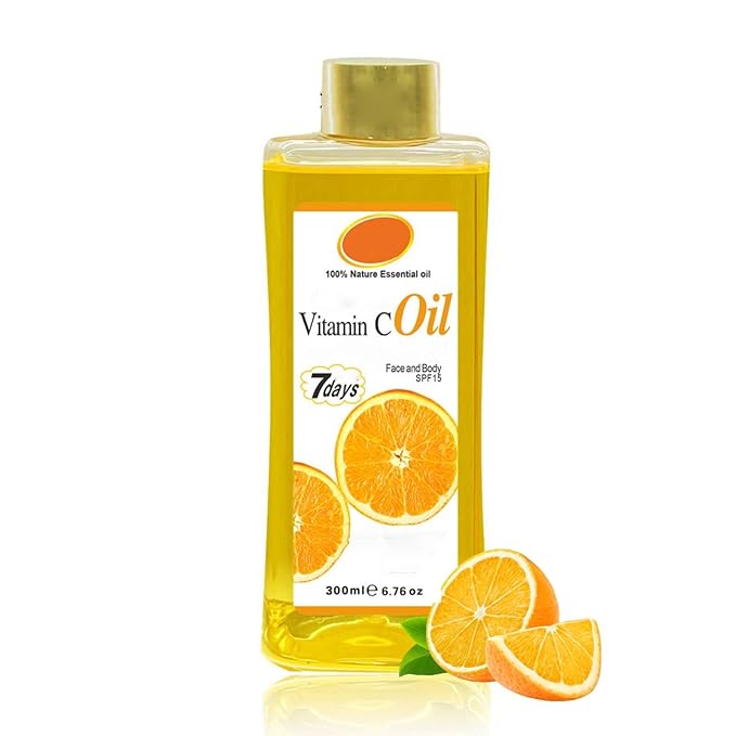 300ml Vitamin C Oil for Skin Brightening - Organic Vitamin C Oil for Face & Body - Soft 7 Body Oil, Moisturizing
