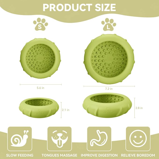 Dog Lick Bowl, Bestalk Wobbly Freeze Bowl Enrichment Feeder for Dogs, Anxiety Relief Lick Mat Puzzle Toy for Distraction, BPA Free Silicone, Dishwasher Safe(Green,L)