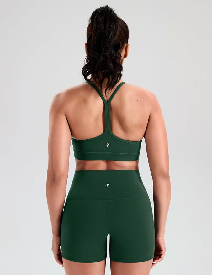 HeyNuts to Freest Womens Y Back Sports Bra, Spaghetti Strap Racerback Low Impact Workout Yoga Tops Padded A-C Cups *Updated