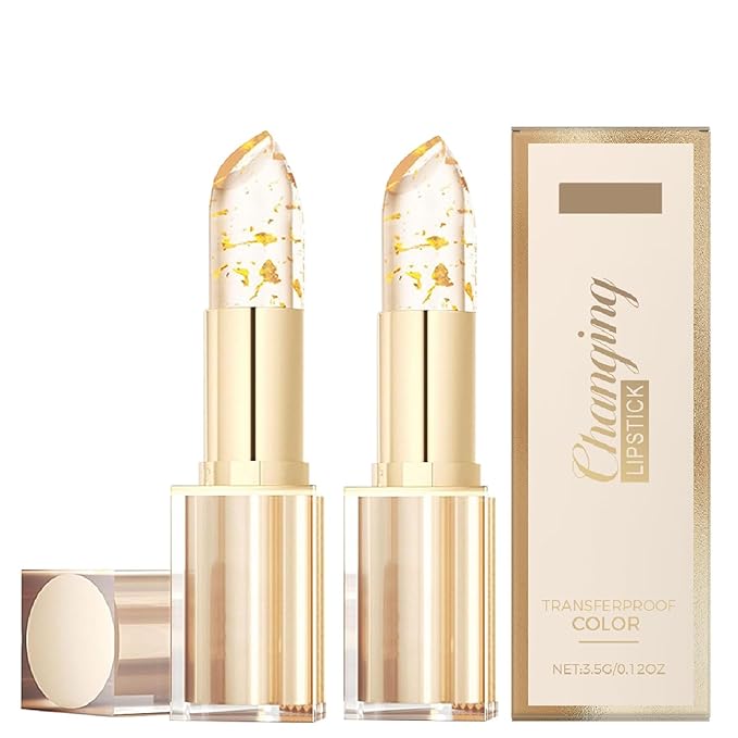 Transfer Proof Color Changing Lipstick 2pcs Ph Lipstick Color Changing Clear For Women, Long Lasting Moisturizing Lip Glow,Hydrating Non-Sticky For Women,Vivid Color