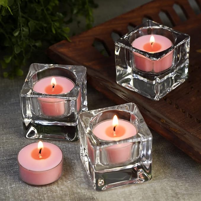 DEYBBY Natural Scented Soy Wax Tealight Candles Bulk, Rose Aromatherapy Luxury Tea Candle Set of 36-4 Hour Burning Great Gift